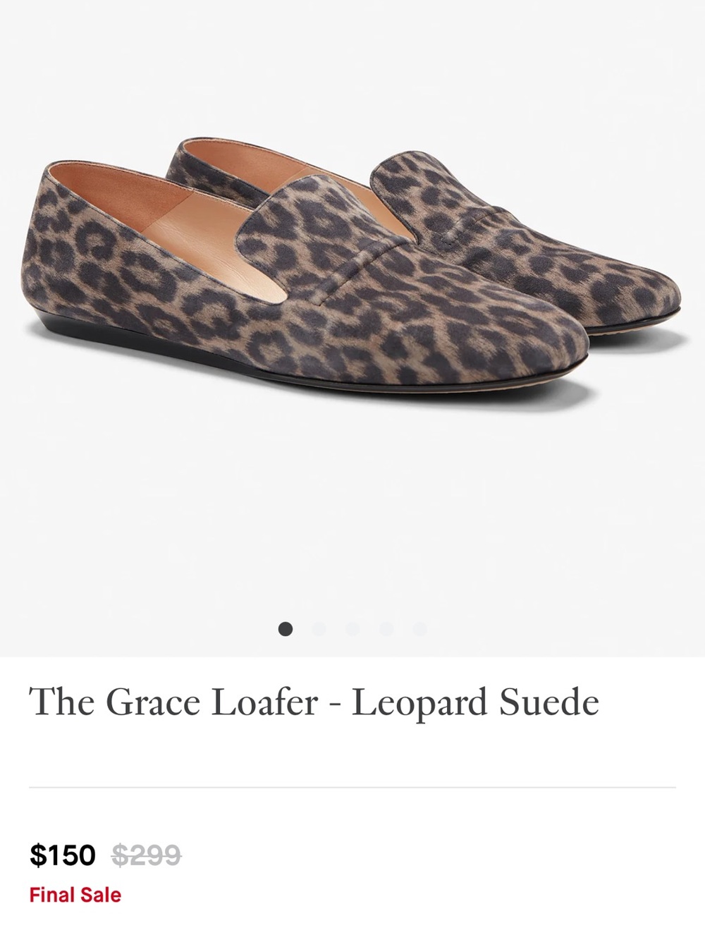 MM Lafleur The Grace Loafer in Leopard Print, Size 37